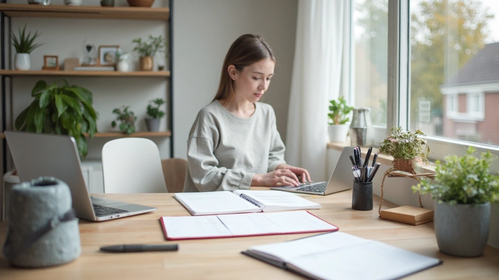 Moderne werkplek met organisatiesystemen